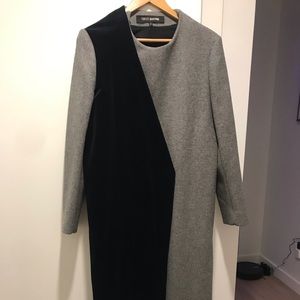 Ter et Bantine velvet and blue colorblock coat